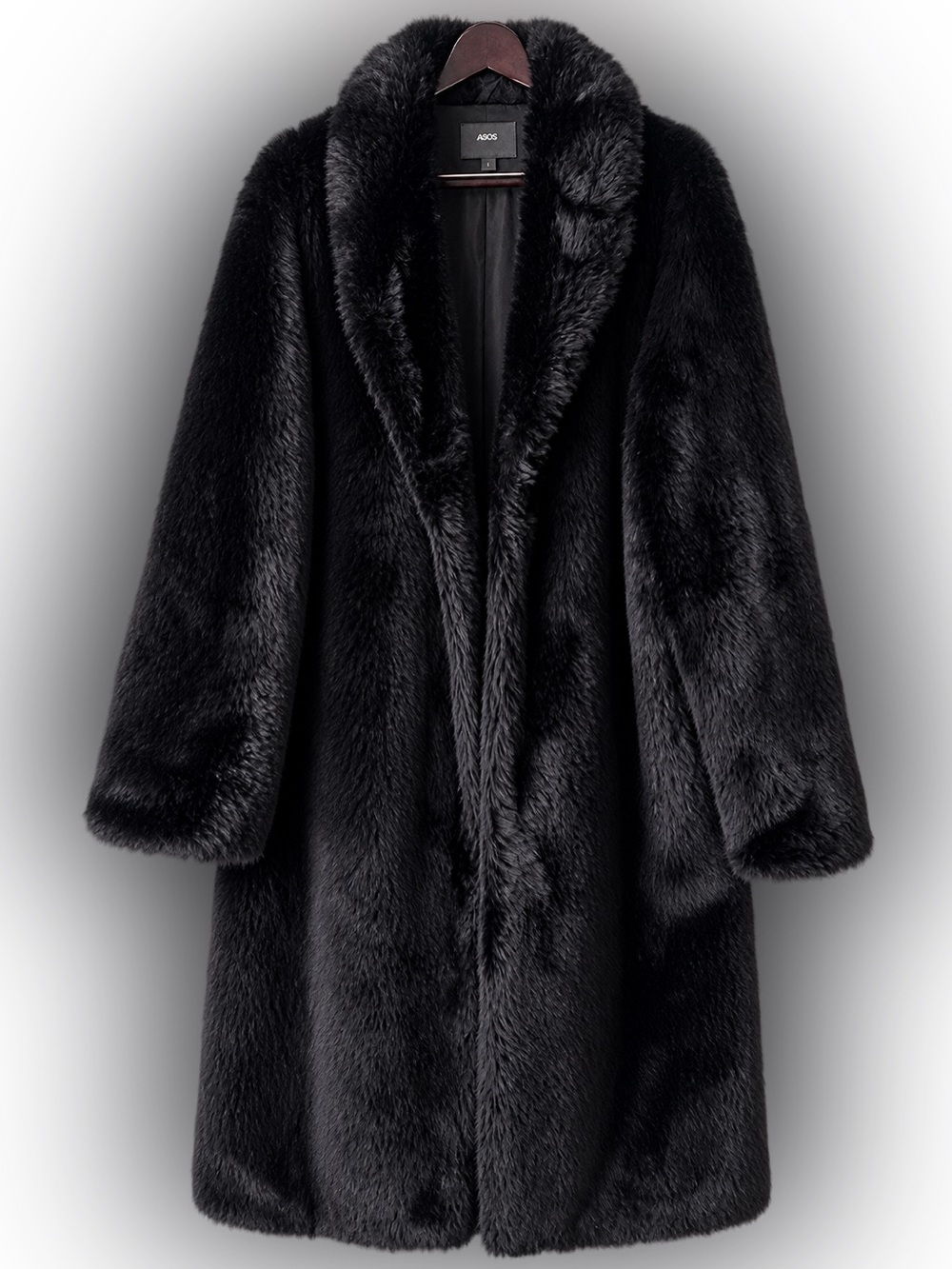 🖤 ASOS Black Faux Fur Long Coat – Luxe & Statement-Making